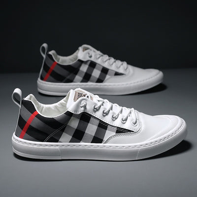 Zapatillas Canvas a Cuadros Tendencia Coreana para Hombre - Image 3