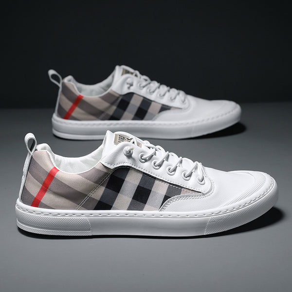 Zapatillas Canvas a Cuadros Tendencia Coreana para Hombre