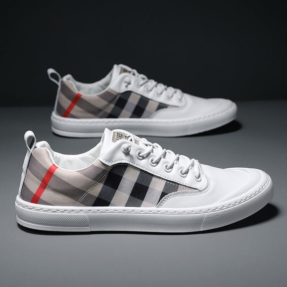 Zapatillas Canvas a Cuadros Tendencia Coreana para Hombre