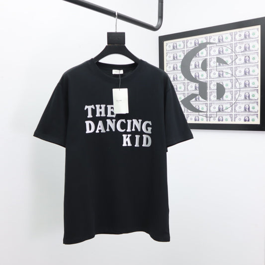Camiseta de Algodón Puro con Estampado de Letras - Unisex Cuello Redondo Manga Corta - Image 2