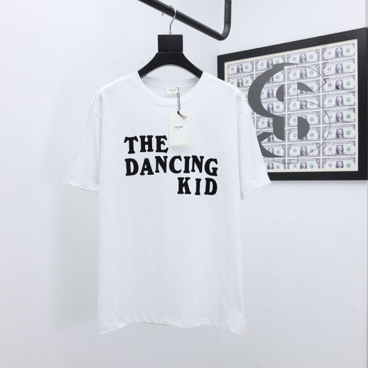 Camiseta de Algodón Puro con Estampado de Letras - Unisex Cuello Redondo Manga Corta - Image 11
