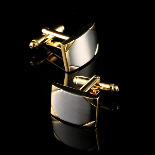 Gemelos Bicolor Chapados en Oro Real para Negocios y Bodas - Image 4