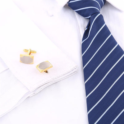 Gemelos Bicolor Chapados en Oro Real para Negocios y Bodas - Image 3