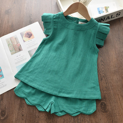 Conjunto de Dos Piezas Estilo Coreano: Blusa Holgada y Shorts Lisos - Image 9