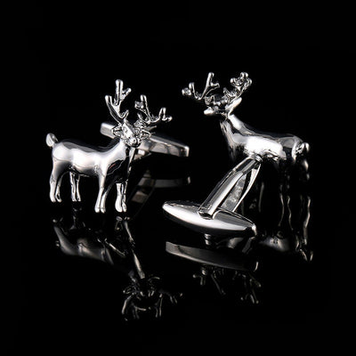 Gemelos Navideños Diseño Venado - Botones de Puño Premium para Hombre - Image 6
