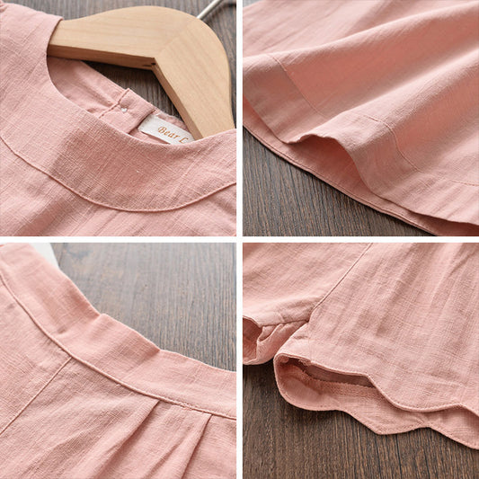 Conjunto de Dos Piezas Estilo Coreano: Blusa Holgada y Shorts Lisos - Image 2