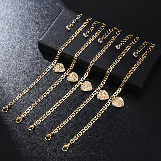 Pulsera Tobillera Ajustable con 26 Letras en Aleación - Set Múltiple para Mujer - Image 31