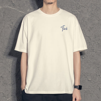 Camiseta Blanca Suelta Casual para Hombre - Versátil y Cómoda - Image 9