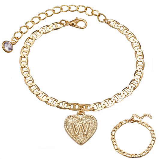 Pulsera Tobillera Ajustable con 26 Letras en Aleación - Set Múltiple para Mujer - Image 39