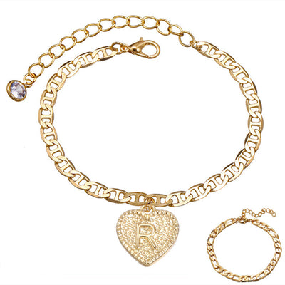 Pulsera Tobillera Ajustable con 26 Letras en Aleación - Set Múltiple para Mujer - Image 11