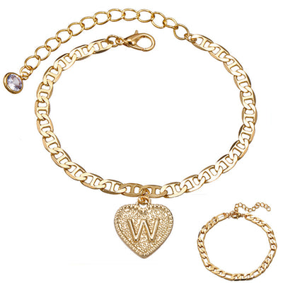 Pulsera Tobillera Ajustable con 26 Letras en Aleación - Set Múltiple para Mujer - Image 8