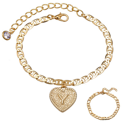 Pulsera Tobillera Ajustable con 26 Letras en Aleación - Set Múltiple para Mujer - Image 10