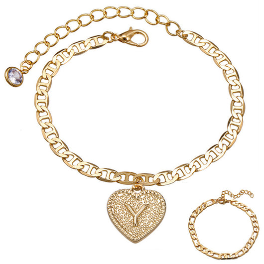 Pulsera Tobillera Ajustable con 26 Letras en Aleación - Set Múltiple para Mujer - Image 10