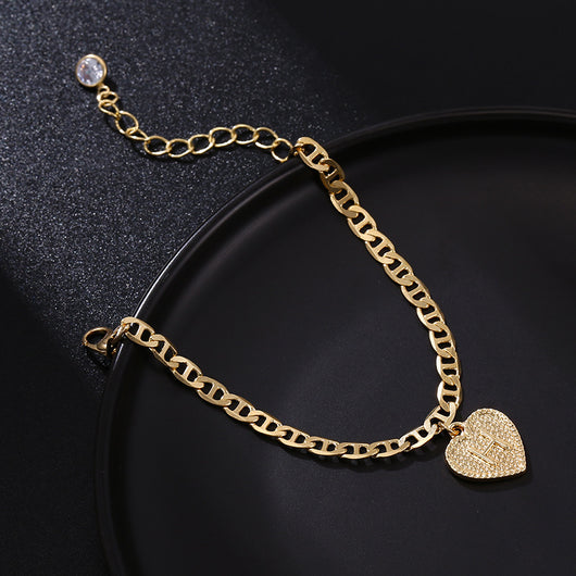 Pulsera Tobillera Ajustable con 26 Letras en Aleación - Set Múltiple para Mujer - Image 4
