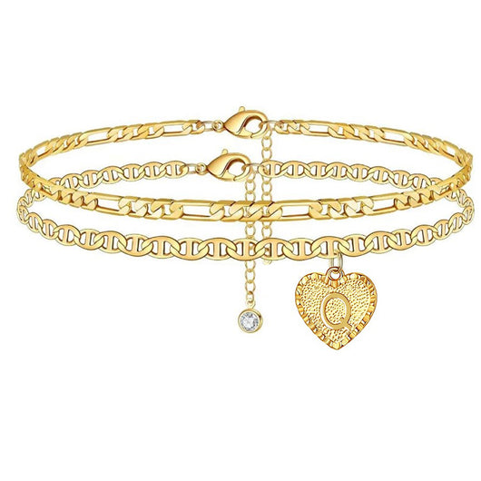 Pulsera Tobillera Ajustable con 26 Letras en Aleación - Set Múltiple para Mujer - Image 24