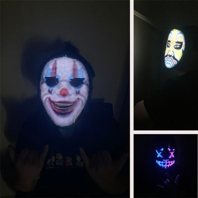 Máscara LED Inteligente con Control por App - Diseño Personalizable para Fiestas y Eventos - Image 6