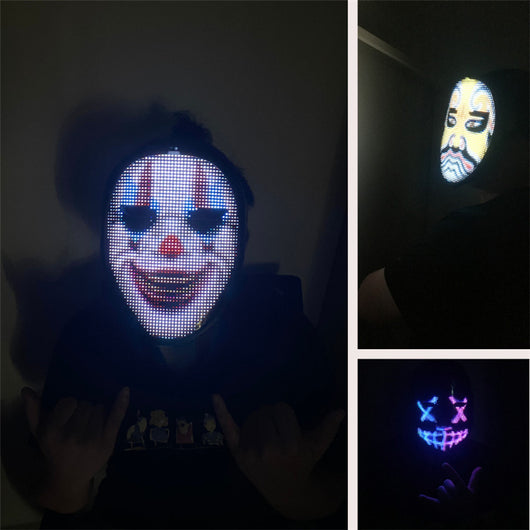 Máscara LED Inteligente con Control por App - Diseño Personalizable para Fiestas y Eventos - Image 6