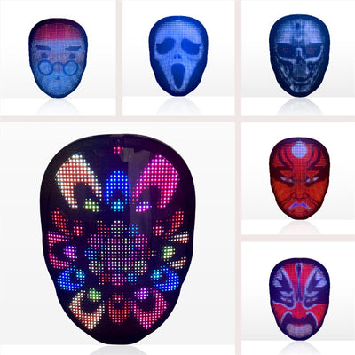 Máscara LED Inteligente con Control por App - Diseño Personalizable para Fiestas y Eventos - Image 10