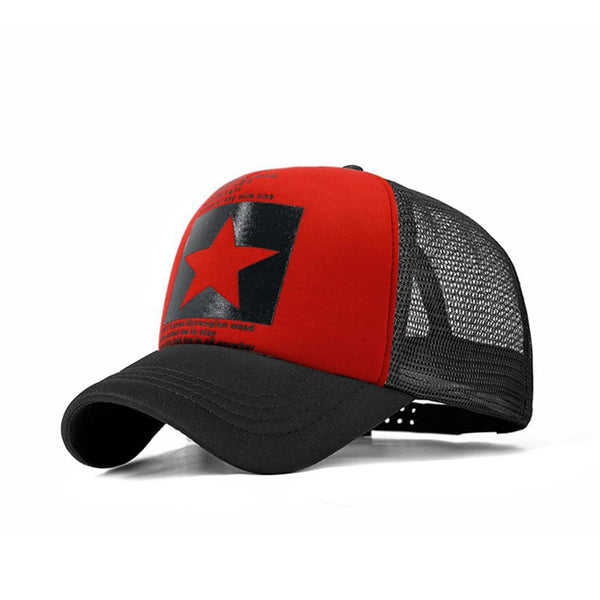Gorra de Malla con Estrella Hip-hop Estilo Europeo Americano