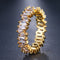 Anel Zirconia Feminino Temperamento Joia Simples Moderna Zirconia Dourado 06