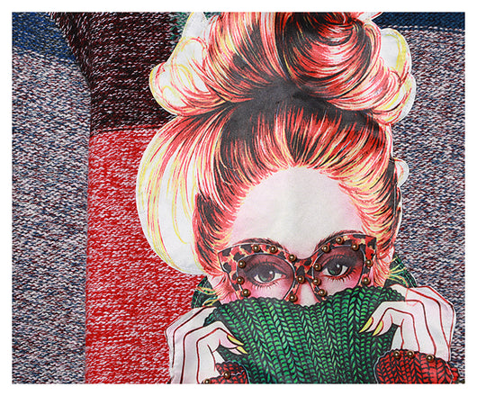 Conjunto de Suéter Cuadros con Cinta y Combinación de Colores para Mujer - Image 13