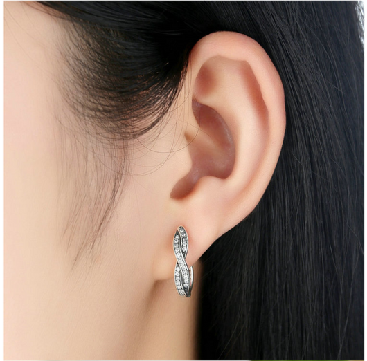 Aretes de Plata Esterlina S925 con Incrustaciones Redondas Estilo Retro - Image 2