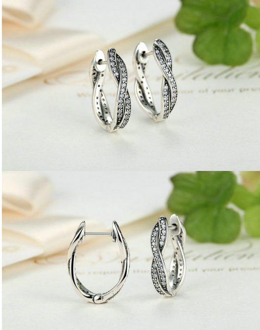 Aretes de Plata Esterlina S925 con Incrustaciones Redondas Estilo Retro - Image 4