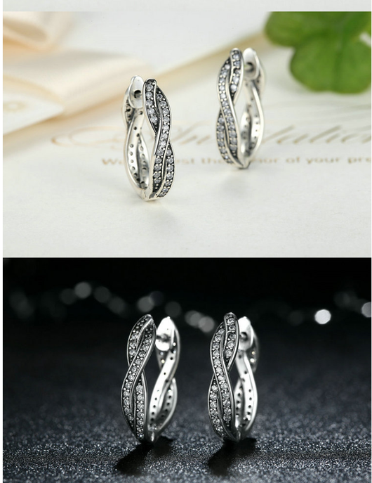 Aretes de Plata Esterlina S925 con Incrustaciones Redondas Estilo Retro - Image 3