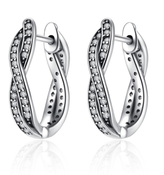 Aretes de Plata Esterlina S925 con Incrustaciones Redondas Estilo Retro