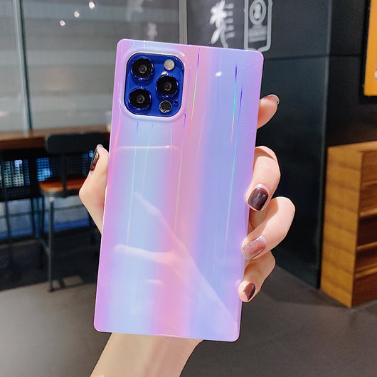 Funda Protectora para Teléfono Degradado Arcoíris con Láser Cuadrado - Image 6