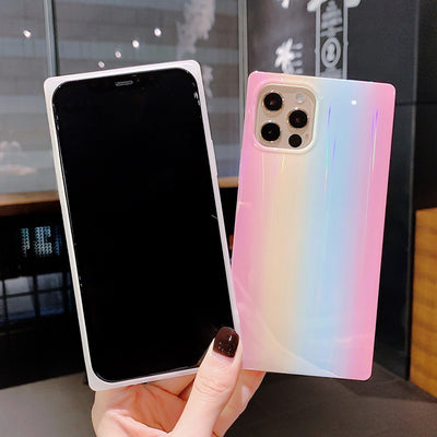 Funda Protectora para Teléfono Degradado Arcoíris con Láser Cuadrado - Image 8