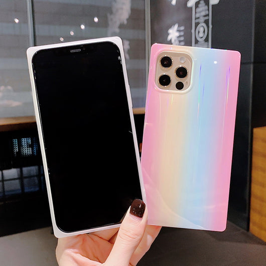 Funda Protectora para Teléfono Degradado Arcoíris con Láser Cuadrado - Image 8