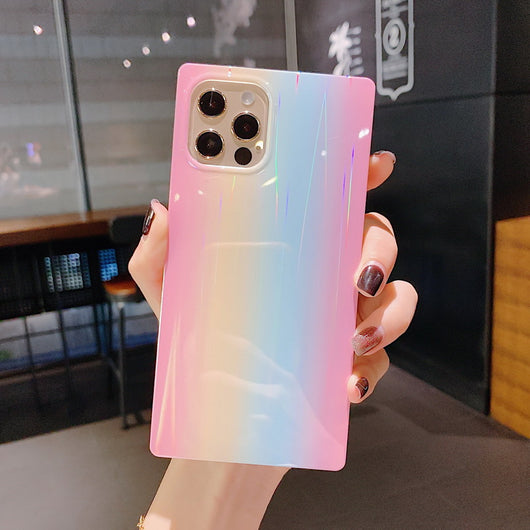 Funda Protectora para Teléfono Degradado Arcoíris con Láser Cuadrado - Image 7