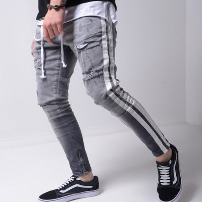 Pantalones Slim Fit Rotos Street Style para Hombre - Image 3