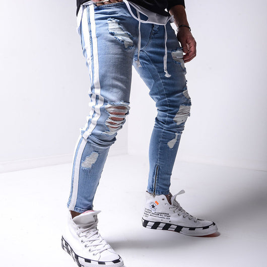Pantalones Slim Fit Rotos Street Style para Hombre - Image 4