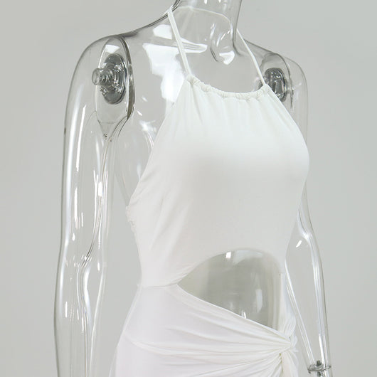 Falda Larga Elegante con Escote Halter y Detalles de Encaje - Image 25