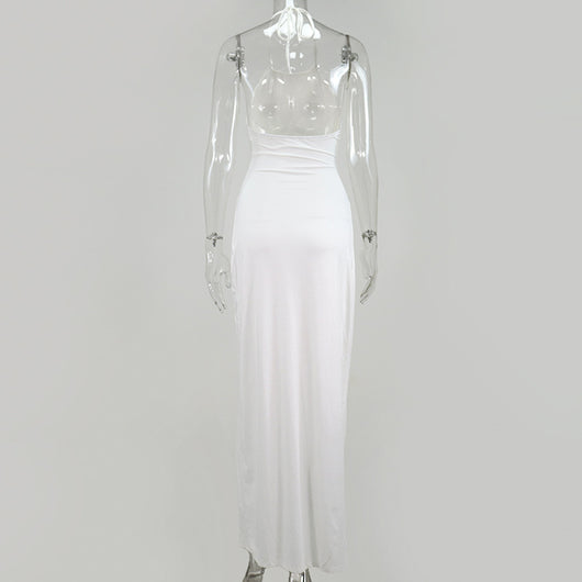 Falda Larga Elegante con Escote Halter y Detalles de Encaje - Image 30