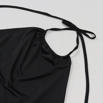 Falda Larga Elegante con Escote Halter y Detalles de Encaje - Image 8