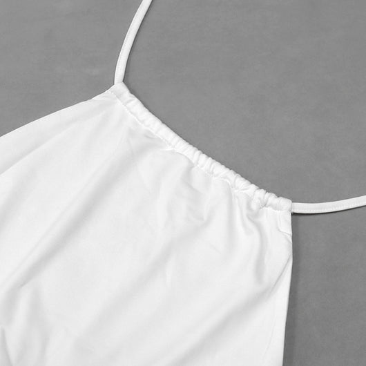 Falda Larga Elegante con Escote Halter y Detalles de Encaje - Image 11
