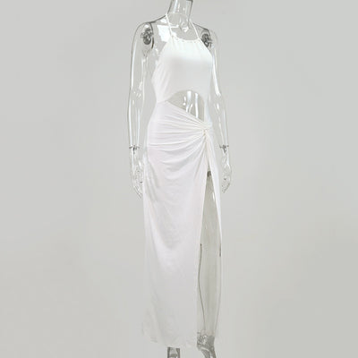 Falda Larga Elegante con Escote Halter y Detalles de Encaje - Image 14