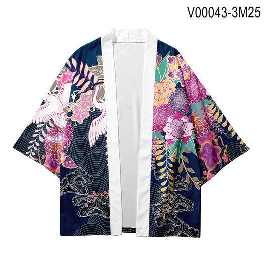 Vestido Estampado Grúas Harajuku Talla Grande XXS-4XL para Cosplay