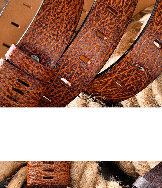 Cinturón de Cuero para Hombre con Hebilla Vintage Ajustable - Image 24