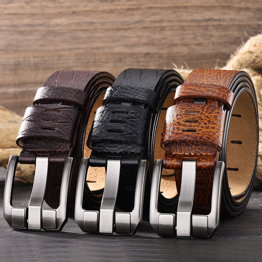 Cinturón de Cuero para Hombre con Hebilla Vintage Ajustable - Image 23
