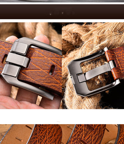 Cinturón de Cuero para Hombre con Hebilla Vintage Ajustable - Image 16