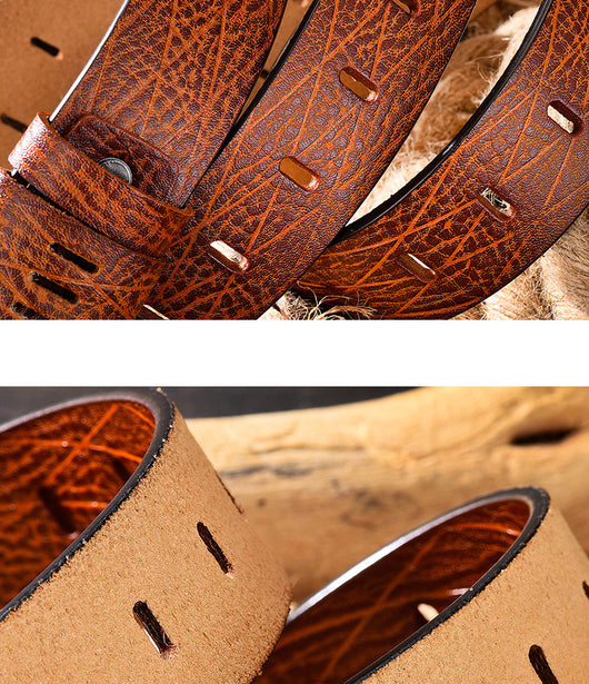 Cinturón de Cuero para Hombre con Hebilla Vintage Ajustable - Image 18