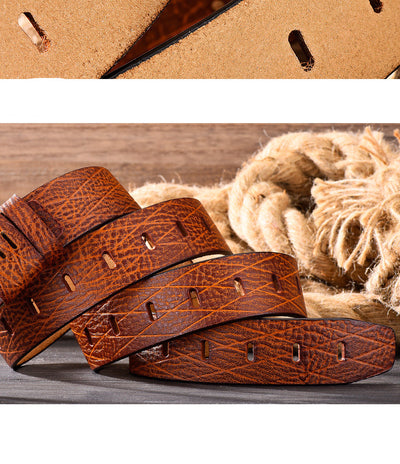 Cinturón de Cuero para Hombre con Hebilla Vintage Ajustable - Image 22