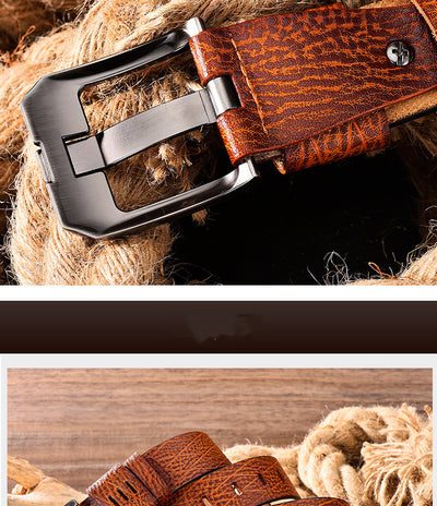 Cinturón de Cuero para Hombre con Hebilla Vintage Ajustable - Image 21