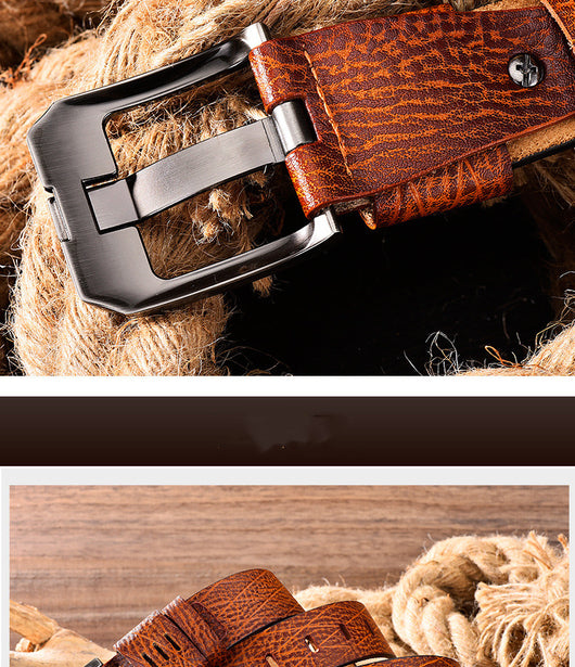 Cinturón de Cuero para Hombre con Hebilla Vintage Ajustable - Image 21