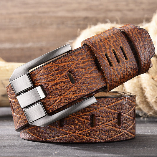Cinturón de Cuero para Hombre con Hebilla Vintage Ajustable - Image 2