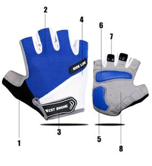 Guantes de Ciclismo de Medio Dedo Transpirables y con Absorción de Impactos para Hombre y Mujer - Image 2